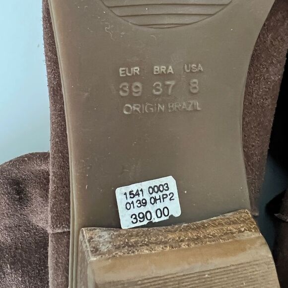 Schutz Brown Suede Mid-Calf Boots - Picture 9 of 10